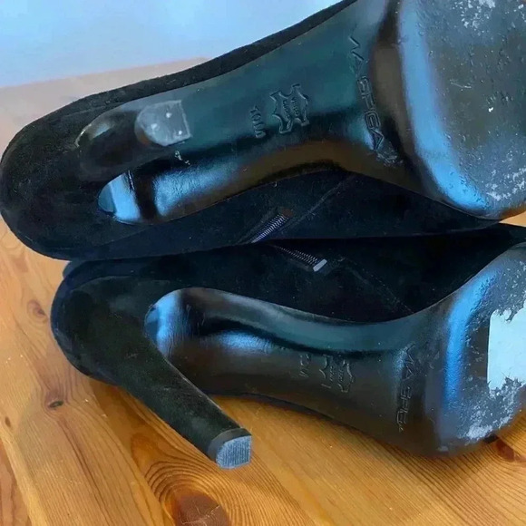 Via Spiga Yolanda Heel Booties Chain Stud Leather Suede Edgy Mobwife - Picture 10 of 11